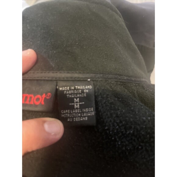 Marmot Men’s Polartec Black/Grey Camo  Full Zip Jacket Inside Zip Size Medium - Picture 12 of 13